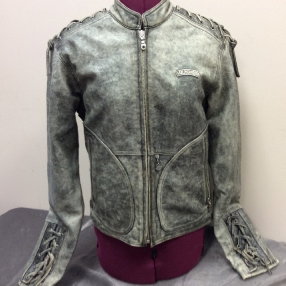 Womens Harley Davidson Distressed gray leather